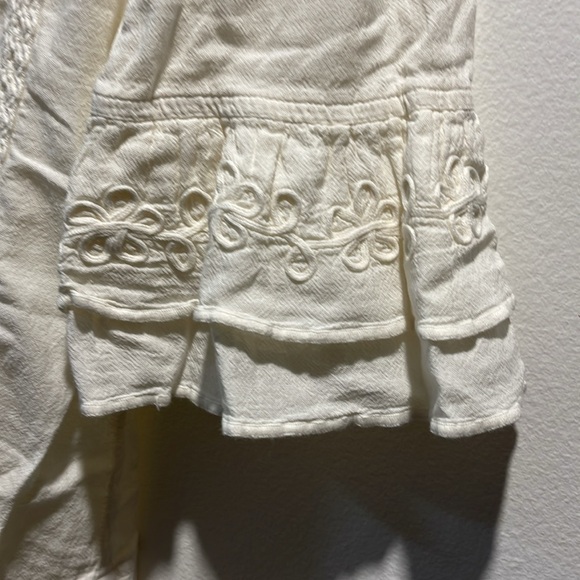 G Designs Natural Fashions Beige Embellished Button Up Embroidered Tunic Top M - Picture 5 of 6